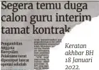  ?? ?? Keratan akhbar BH 18 Januari 2022.