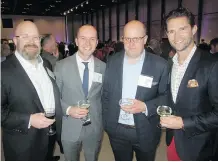  ??  ?? From left: Zeidler Architectu­re’s Sean Crawford; RGO’s John Sobotka and Wade Schultz with ATCO’s Norm Bogner.