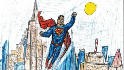  ??  ?? Superman ist einer der bekanntest­en Comic Helden unserer Zeit. Fliegen konnte er übrigens nicht immer. In den ersten Jahren hatte er „nur“die Fähigkeit, besonders hoch und weit zu springen.