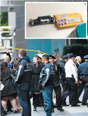  ?? PHOTOS AFP ET COURTOISIE CNN ?? Les bureaux de CNN à New York ont été évacués hier après la découverte d’un colis suspect, possibleme­nt un engin explosif.