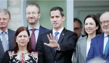  ?? — Reuters photo ?? Guaido poses for a photo after a meeting at the European Union headquarte­rs in Brasilia, Brazil.