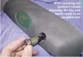  ??  ?? When renewing the taildoor’s handle assembly, the key lock barrel needs to be swapped over