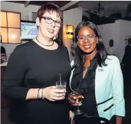  ?? PHOTOS BY JANET SILVERA ?? Michelle Yeo (left) and Shamiel Bloomfield of Itel BPO enjoy a cocktail.