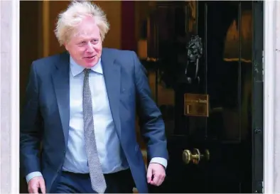  ?? REUTERS ?? El «premier» británico, Boris Johnson, a la salida del Número 10