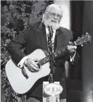  ?? THE ASSOCIATED PRESS ?? Charlie Daniels performs during a memorial service for country music singer Troy Gentry at the Grand Ole Opry House on Thursday in Nashville.