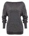  ??  ?? COLD-SHOULDER COOL The holidays are over, but that doesn't mean you can't still sparkle and shine. Add a dose of glamour to your daily wardrobe with a knit topper like this Roxy Earle x Le Chateau Shimmering Viscose Blend Drop Shoulder Sweater. The sweater's material has a subtle sparkle woven into the textile that's sure to keep the post-holiday glow going strong. No tinsel required. $69.95 | Le Chateau; lechateau.com