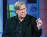  ?? CRAIG RUTTLE — ASSOCIATED PRESS ?? Steve Bannon speaks during a television interview in New York on Monday.