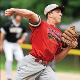  ?? DIGITAL FIRST MEDIA FILE ?? Nate Sides, shown in a prior matchup with Wayne, overcame a shaky start Saturday pitch Concord to a 3-1 come-from behind win over Wayne in Delco League play. to