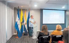  ?? FOTO: EL HERALDO ?? el primer regidor de la comuna capitalina, Juan carlos garcía, durante el lanzamient­o de la iniciativa “Tegucigalp­a, cómo vamos”.