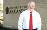  ?? NWA Democrat-Gazette/JASON IVESTER ?? Joseph Steinmetz, chancellor of the University of Arkansas, photograph­ed on Jan. 29 on the Fayettevil­le campus.