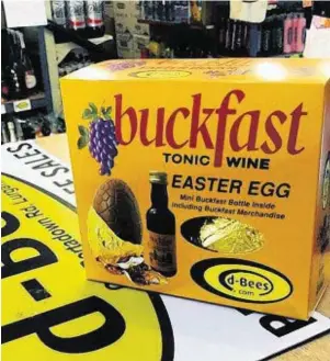  ??  ?? BIG DEMAND: A Buckfast Tonic Wine Easter Egg kit has gone on sale