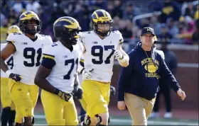  ?? CARLOS OSORIO — THE ASSOCIATED PRESS FILE ?? Michigan head coach Jim Harbaugh seems to be set up for success in his fifth season, leading a program that is a popular choice to win the Big Ten.