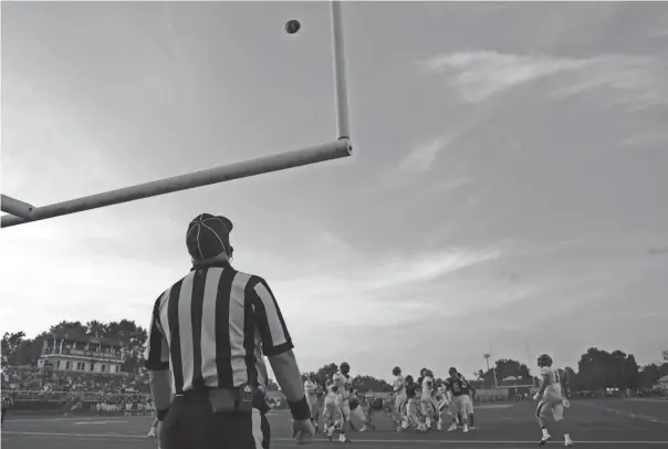  ?? JOSHUA A. BICKEL ?? The average age of football officials in the state of Ohio was 51 in 2018, the last year for which data was available.