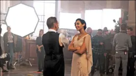  ??  ?? Enter Poirot (Kenneth Branagh); Newly-weds Simon (Armie Hammer) and Linnet (Gal Gadot); Things get steamy for Simon and ex Jackie (Emma Mackey); Gadot and Branagh on set; Euphemia (Annette Bening) and Bouc (Tom Bateman).