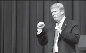  ?? SUSAN WALSH / ASSOCIATED PRESS ?? President Donald Trump gestures to the audience June 27 after speaking at an event called Face-toface with our Future in Washington, D.C.