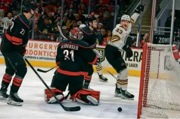  ?? KARL B DEBLAKER/ASSOCIATED PRESS ?? Danton Heinen, with 16 goals, could exceed his career best of 18 set two years ago.