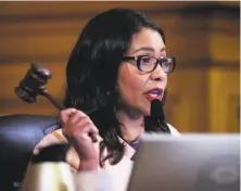  ?? Gabrielle Lurie / The Chronicle ?? Mayor-elect London Breed’s timing on giving up the supervisor­s’ presidency makes a moderate successor likely.