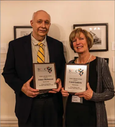  ?? PHOTO PROVIDED ?? Jim Richmond and Carol Godette, last year’s Public History Award winners.