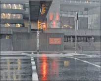  ?? JOE GIBBONS/THE TELEGRAM ?? The crosswalk in front of St. John’s City Hall on New Gower Street on a wet and drizzly Wednesday afternoon.