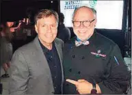  ?? Sky Mercede / Contribute­d photo ?? Sportscast­er Bob Costas and Sky Mercede, of Forever Sweet Bakery in Norwalk, at the golf classic at Tamarack Country Club Monday.