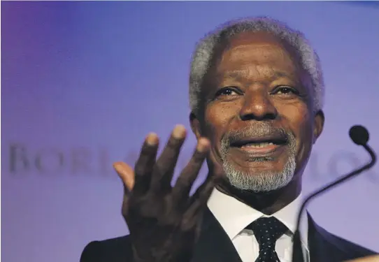  ?? FOTO: AP NTB SCANPIX ?? RESPEKTET: Kofi Annan er død, den tidligere generalsek­treaeren i FN var høyt respektert verden over.