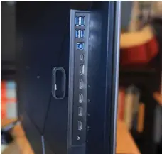  ?? ?? On the monitor’s rear you’ll find four HDMI ports, plus Displaypor­t and a USB-C connector.