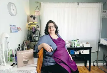  ?? Josh Edelson For The Times ?? ELECTROLOG­IST Chrystal Bougon decided she would not feel guilty about being vaccinated earlier because of her size. “It’s not every day that we get something for free because we’re fat,” the Bay Area activist said.