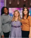  ?? Homeless Children’s Education ?? Pittsburgh-based Homeless Children’s Education Fund executive director AJ Jefferson, left, appeared on “The Kelly Clarkson Show” with supporter and WTAE anchor Kelly Sasso.