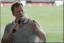  ?? TONY DEJAK - THE ASSOCIATED PRESS ?? FILE - In this Aug. 17, 2017, file photo, NFL Commission­er Roger Goodell answers questions during a season ticket member fan forum before practice at the Cleveland Browns