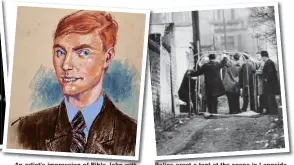 ?? Picture: Daily Record ?? An artist’s impression of Bible John with red hair. Police ruled out Peter Tobin as the killer because his hair was not like that
Police erect a tent at the scene in Langside in February 1968 following the murder of Patricia Docker