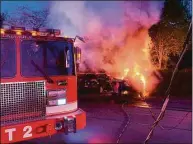  ?? Norwalk Fire Department / Contribute­d photo ?? Crews respond to a fatal house fire on Nelson Avenue on Saturday morning.