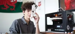  ?? NICK KOZAK FOR THE TORONTO STAR ?? Sebastian Morgyn James showcases part of a mask he designed and created with a 3D printer.