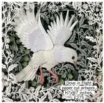  ?? ?? Dove in Flight paper cut artwork, H7XW7 inches, £275