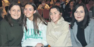  ?? (Pic: John Ahern) ?? L-r: Carol and Emma Ryan with Leah and Jennifer McGrath who attended last Thursday night’s very successful careers and apprentice­ship fair in The Firgrove Hotel, Mitchelsto­wn.