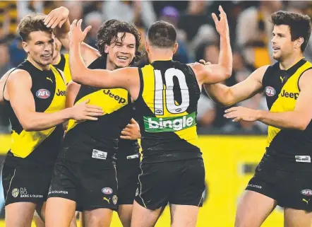  ?? Picture: GETTY IMAGES ?? Daniel Rioli and his Tigers teammates will ramp up the pressure on Adelaide in the grand final.