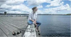  ?? DARREN CALABRESE/THE CANADIAN PRESS ?? Anika Riopel, who is part of a team pitching a public swimming area for the Halifax Harbour, poses on the waterfront in Halifax last week.