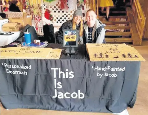  ?? MELANIE BENNITT PHOTOS ?? Above: Jacob Kiefor, 23, of St. John, with his mother, Melanie Bennitt, behind a vendor table at an event.