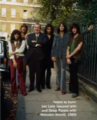  ?? ?? Talent to burn: Jon Lord (second left) and Deep Purple with Malcolm Arnold, 1969