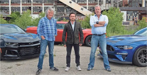  ?? ELLIS O'BRIEN/AMAZON ?? James May, Richard Hammond and Jeremy Clarkson take on the streets of Detroit on the third season premiere of Amazon's “The Grand Tour.”