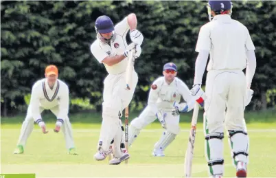  ??  ?? ● Pwllheli batsman Chris Moore, pictured in previous action, top-scored with 89 in the win over Denbigh