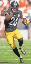  ?? SCOTT R. GALVIN, USA TODAY SPORTS ?? Steelers running back Le’Veon Bell showed the effects of a holdout, rushing 10 times for 32 yards against the Browns.