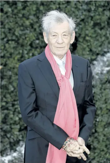  ?? JOHN PHILLIPS/ GETTY IMAGES ?? Actor Sir Ian McKellen attends U. K. launch event for Beauty And The Beast at Spencer House on Feb. 23, in London, England.