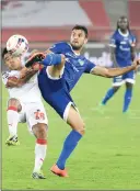  ??  ?? Action from the ISL match between Delhi Dynamos and Chennaiyin FC on Thursday.