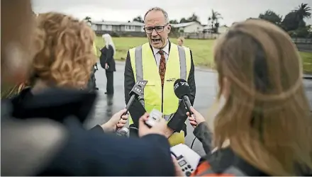  ?? LAWRENCE SMITH/STUFF ?? Housing Minister Phil Twyford at the opening of the developmen­t on March 2.