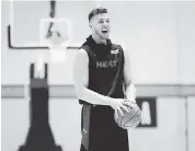 ?? Courtesy of the Miami Heat ?? Meyers Leonard is coping well with the restrictio­ns of the NBA bubble, saying, ‘We’re blessed to do what we do.’