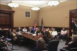  ?? JAMES POLLARD — THE ASSOCIATED PRESS ?? South Carolina Senators hear from the parents of people who died from fentanyl overdose on Jan. 19 in Columbia, S.C.