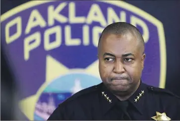  ?? Jane Tyska East Bay Times ?? OAKLAND POLICE CHIEF LeRonne Armstrong said communitie­s called for decisive action after a spate of killings in September. One activist said the Police Department’s relationsh­ip with the community is “horrific.”