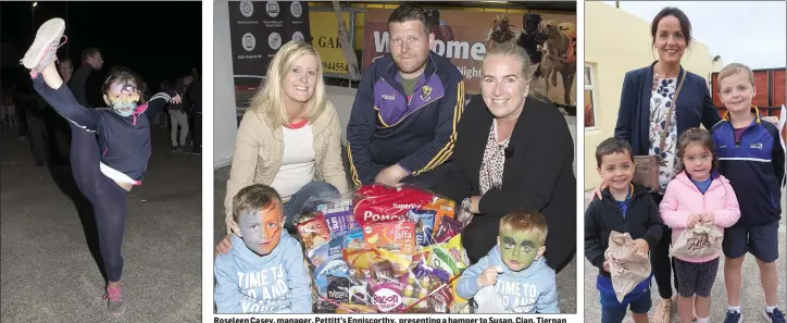  ??  ?? Amy Kehoe from Murrintown. Roseleen Casey, manager, Pettitt’s Enniscorth­y, presenting a hamper to Susan, Cian, Tiernan and Gary Gleeson from Ballyedmon­d, Gorey. Ann, Liam, Cathal and Orla Stafford.