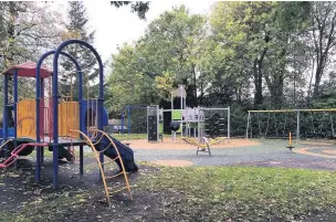  ??  ?? The opening of the new-look Hall Grove Park, Tytheringt­on (left) and (right) how it looks now after the refurbishm­ent