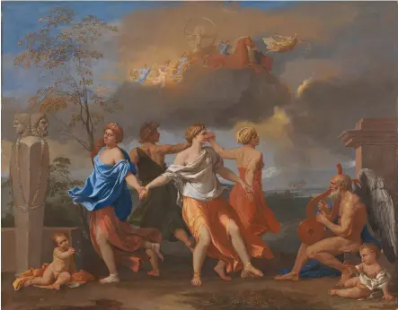  ?? ?? A Dance to the Music of Time, about 1634–36, oil on canvas, 32½in by 41in, by Nicolas Poussin (1594– 1665), The Wallace Collection, London